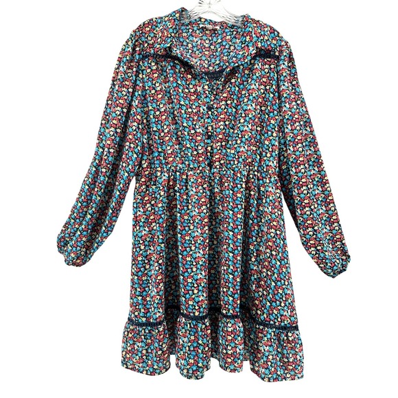Umgee Dresses & Skirts - Umgee USA Floral Long‎ Sleeve Babydoll Dress 1XL Cottagecore Crochet Lace Boho